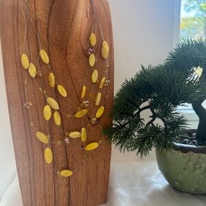 Y2K Boho Butter Yellow Multi-Strand Necklace